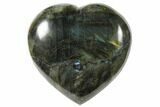 Flashy Polished Labradorite Heart - Madagascar #126678-2
